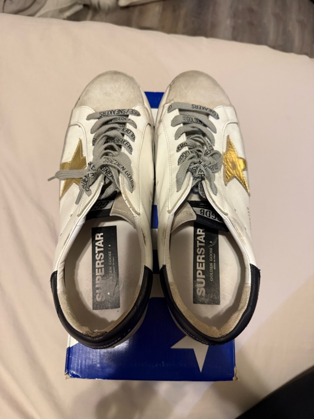 Golden Goose White Gold Star Low-Top Sneakers Size 44 - Picture 13 of 16